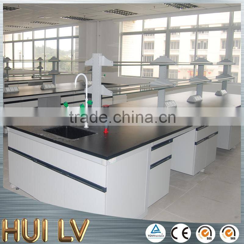 TOP Quality!!! C-frame steel and wool epoxy resin worktop laboratory island bench