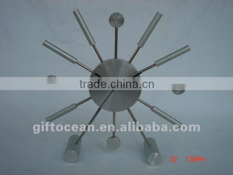 aluminum art metal desk clock,metal crafts table clock