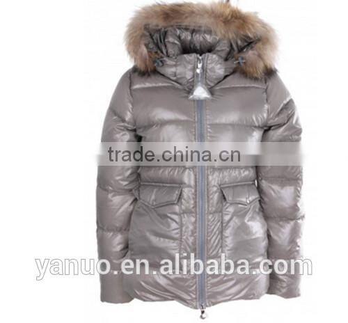 2015 new design down jacket for women warm winter jacket fur hood