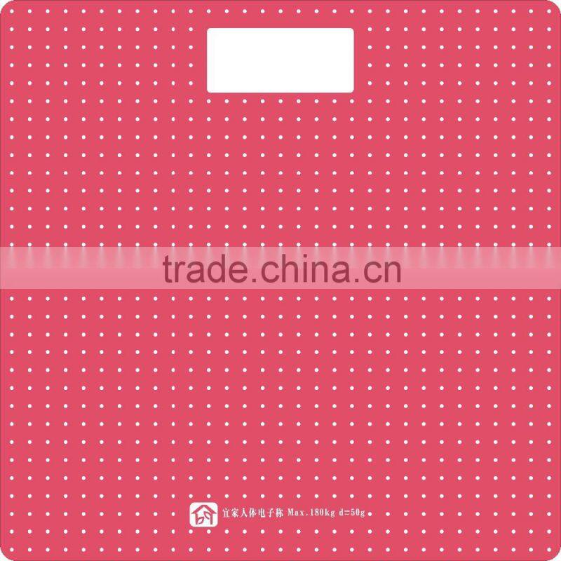 Auto on digital measures weight body scale with slik printing platform electronic weighing