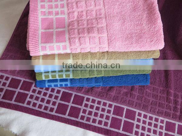 cheap soft water absorption cotton bowknot jacquard cut pile face towels with embriodery