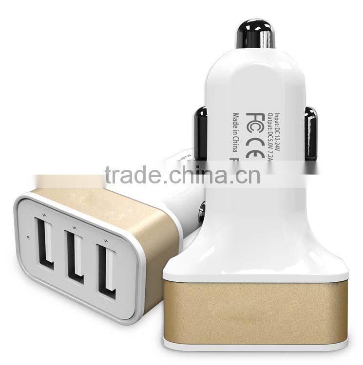 Factory Wholesales DC 12V-24V Input 3 USB Car Charger