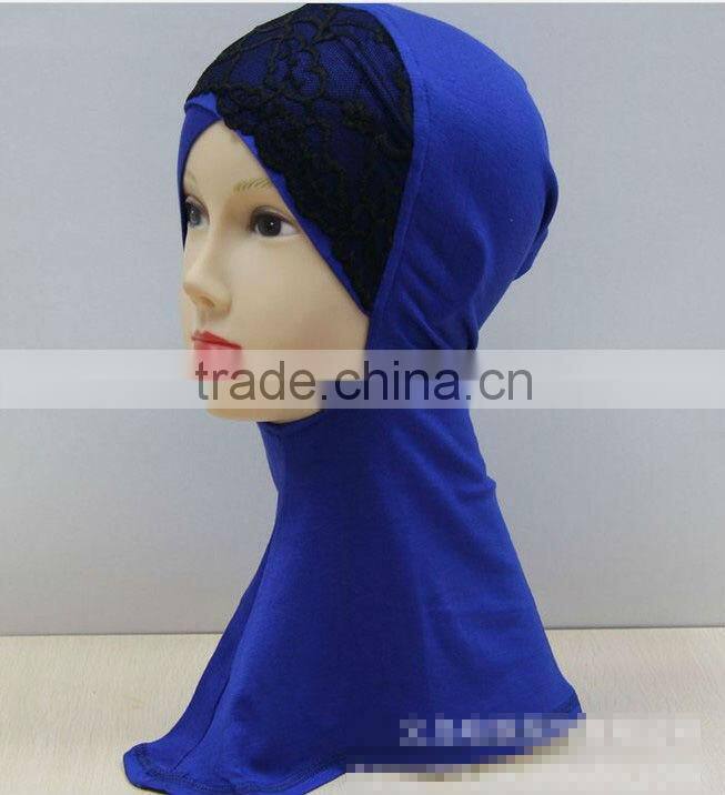C032 new style lace criss-cross ninja inner underscarf,full underscarf to cover neck