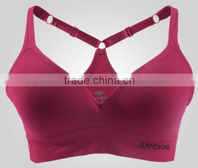 Low price hot sex women's sport bra no trace no rims,gym bra