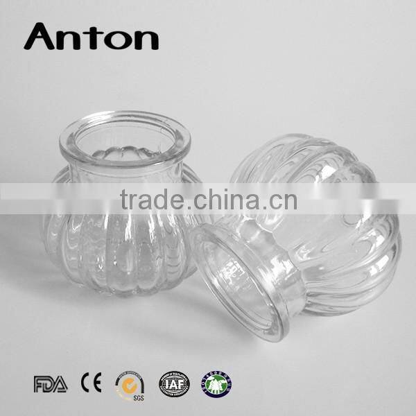 Round Tapered Clear Glass candlestick holder