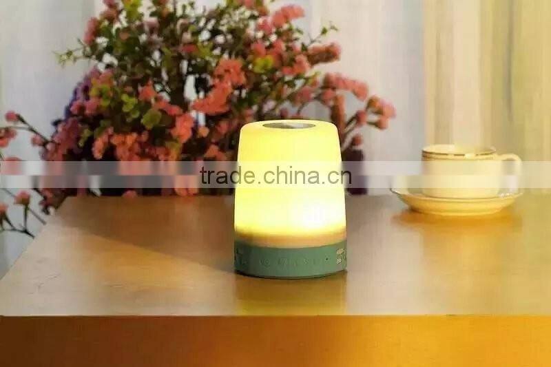 AJ99 Unique home decoration led lamp speaker bluetooth with 3 level brightness touch control design and retail