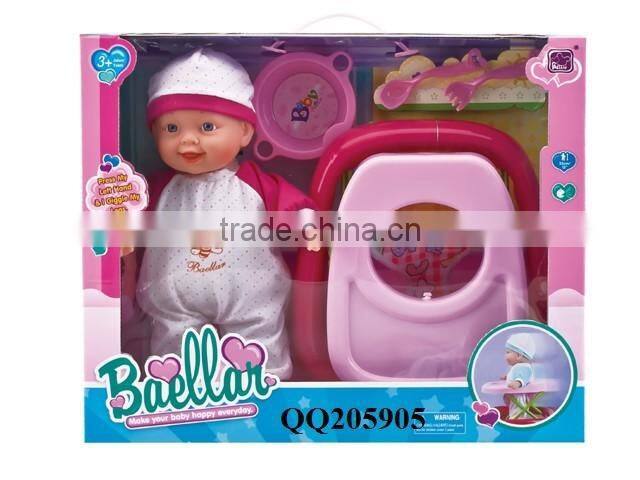 Nice 13 inch baby doll for kids with walking trainer toy doll baby doll