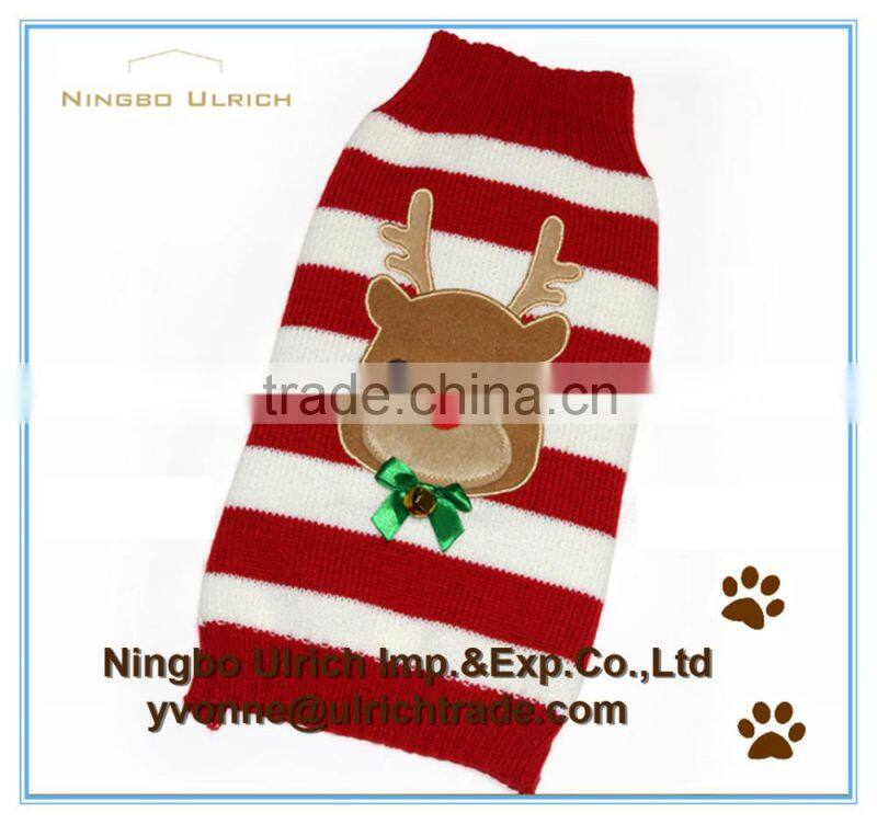 M50 acrylic knit fashion christmas applique deer dog sweater