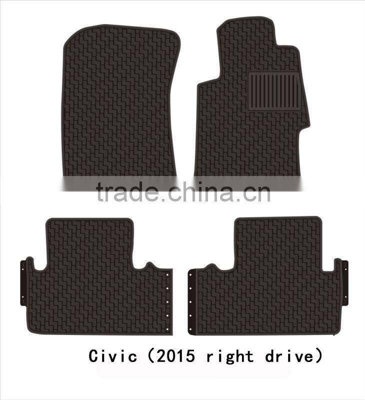 Customized Right Drive Car Mat for Honda CIVIC 2015