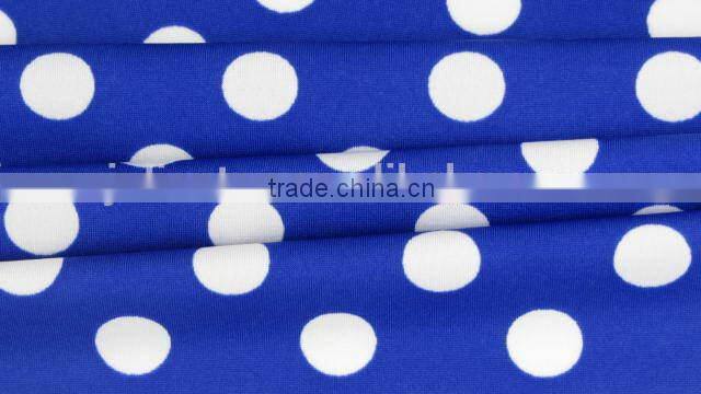 best selling product white dot on dark blue poly milk fiber fabric Spandex Fabric 4way strentch