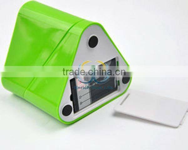 Green Mini 3D Sound USB FM Speaker TF Card LED Radio Audio Music Rotatable Player