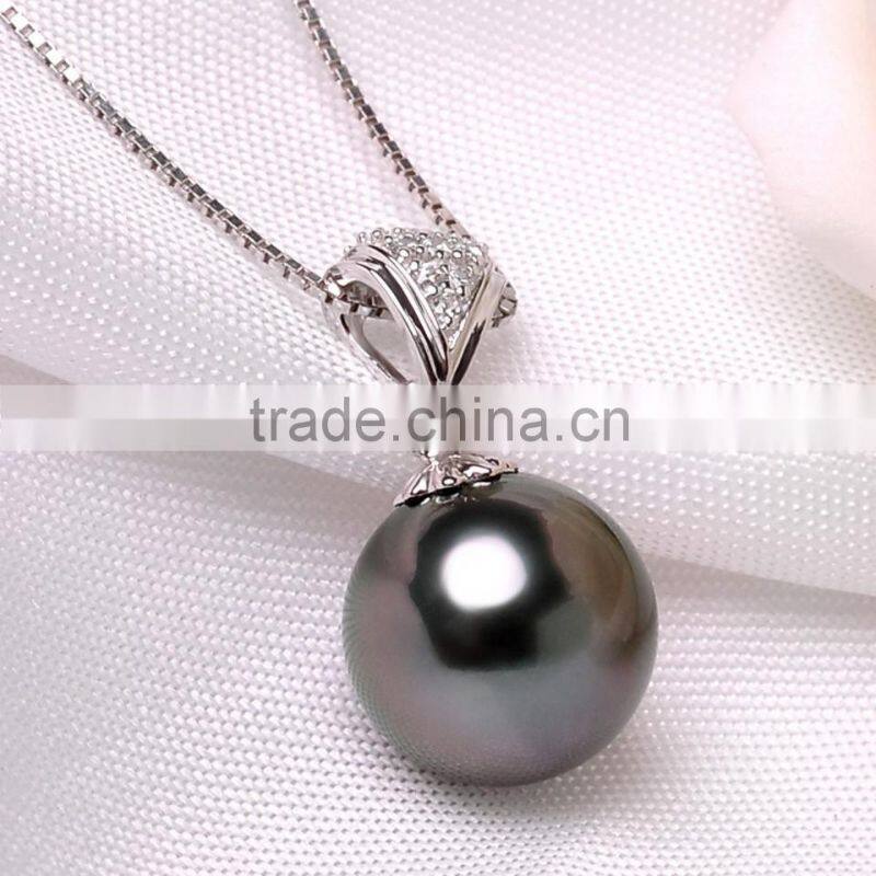 jewelry stores 9--10mm saltwater tahitian black pearls pendant for sales