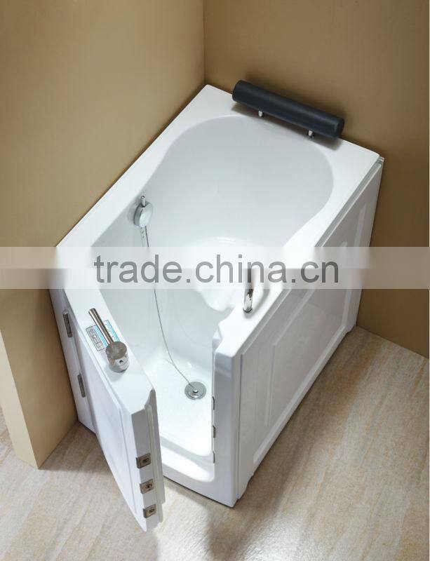 2014 acrylic Low Entry door corner handicap Bathroom Walk in Tub