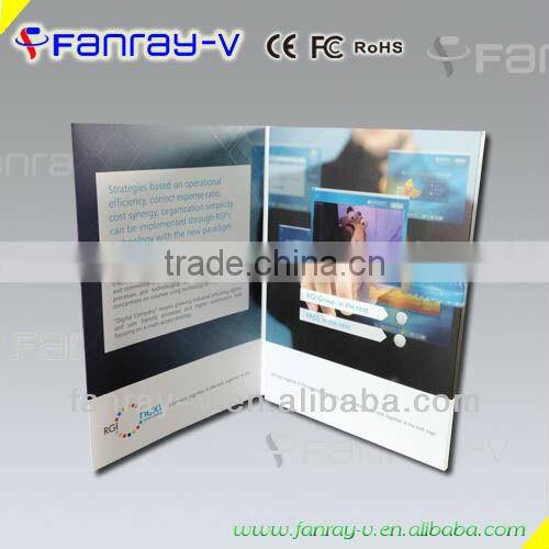2014 Latest 2.8" TFT lcd video promotion brochure cards, 2.8" video greeting card