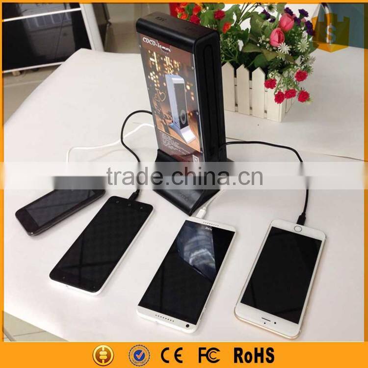 2016 alibaba hot sale coffee house using menu power bank with multi cable
