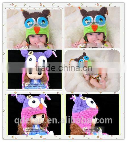 knit owl beanie handmade crochet animal hats for children