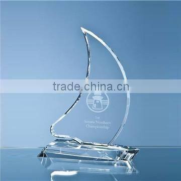Glass ship awards clear boat awards for souvenirs