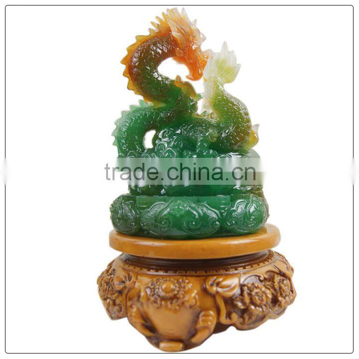 RESIN Dragon statue , jade color dragon figurine