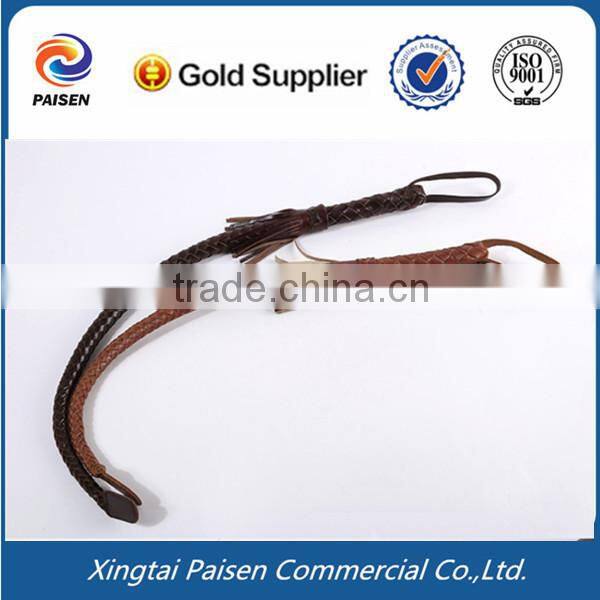strong and durable horse riding leather whip with real cow hide for farmland