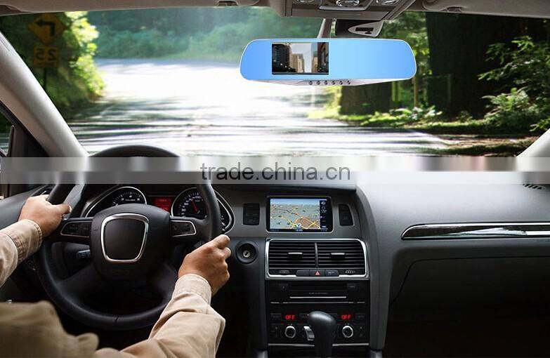 motion dection double recording car DVR WIith reaview reverse function