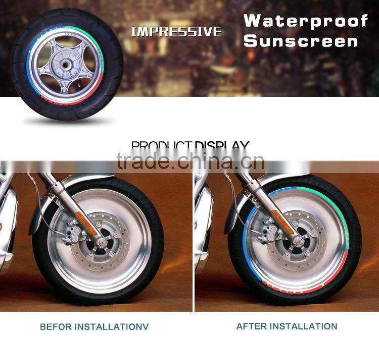 Reflective wheel stickers for motorcycle rim stripes 18 inches decoration