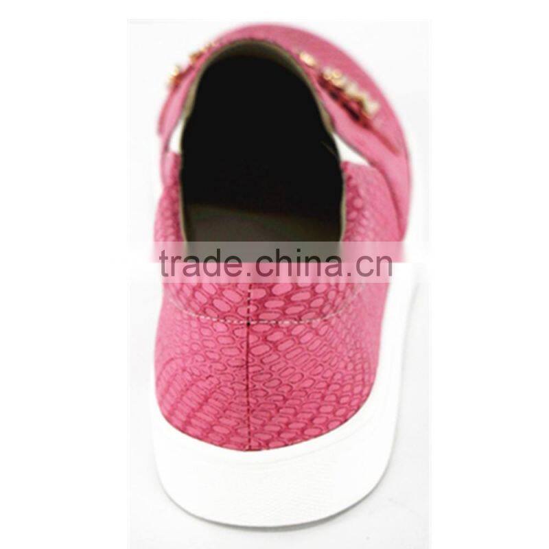 Spring and autumn Rose red slip on women casual shoes