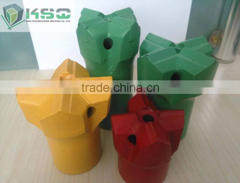 Mining Drill Spare Parts H25, R25, R28, R32 Chisel Bit / Steel Cross Type Bit