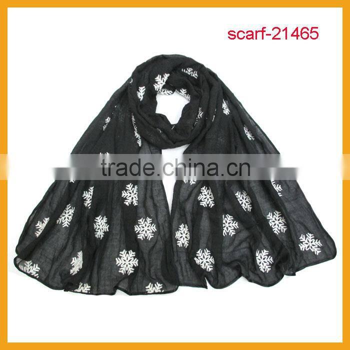spring embroidery snowflake scarf