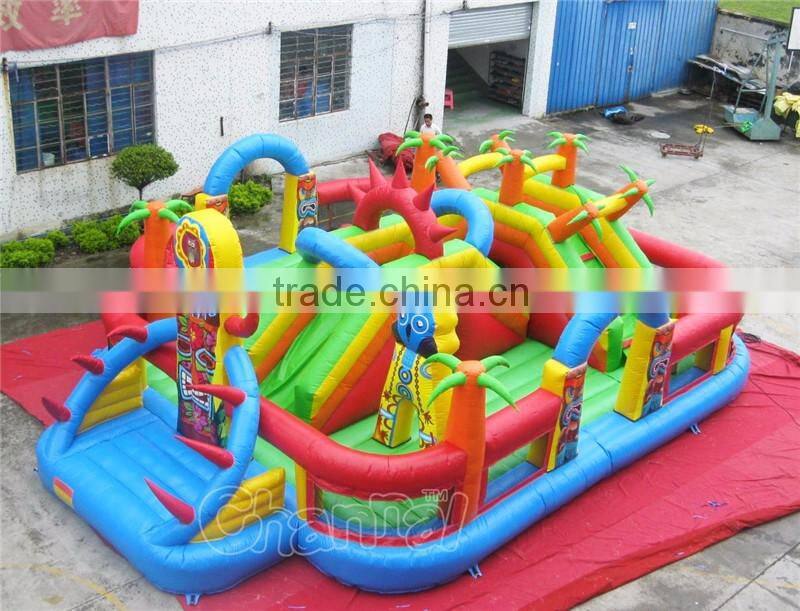 Tiki Island inflatable playground obstacle fun city for sale