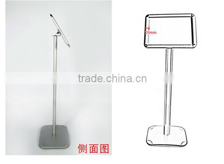 Aluminum A4 advertising floor stand menu stand metal pole base