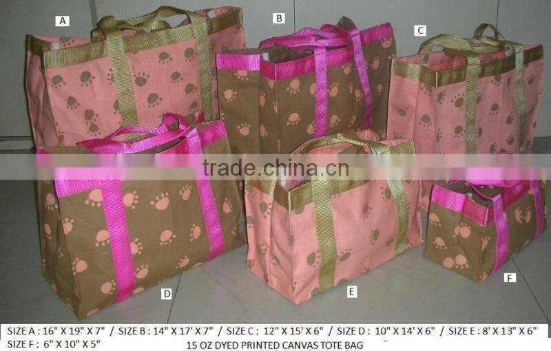 Printed Canvas Tote Bag