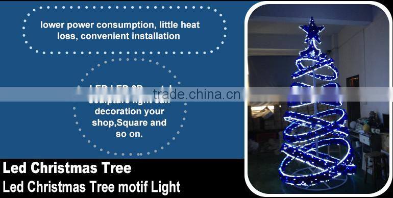 Outdoor Christmas Decoration Blue Led Light /giant Chrismtas Tree Spiral with Star on Top