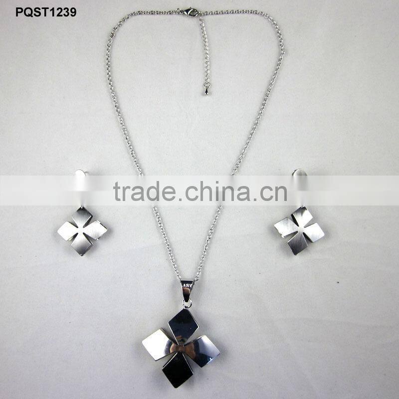 wholesale newest design metal ball necklace and earrings gold jewelry set