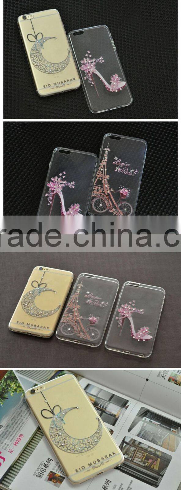 New Arrival Colored Painting Diamond Soft TPU Case for iPhone 6 6S Plus