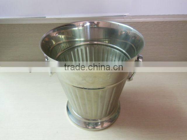 4L Stainless steel ice bucket with a bottom, metal wine bucket, red wine champagne bucket