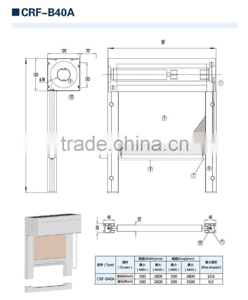 Chain Driving Windproof Window Screens