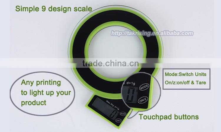 TKP416(Green) 2015 New Design Glass Kitchen Scale