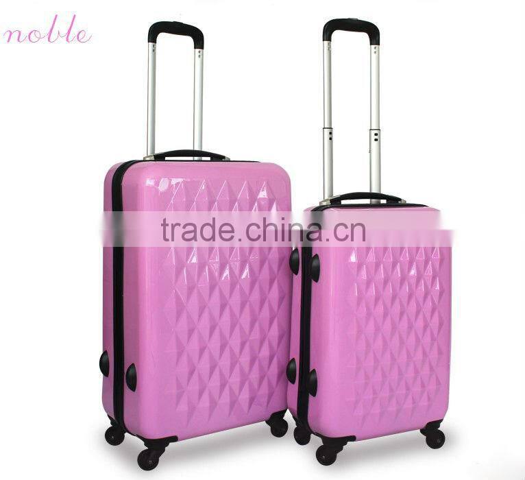 2014 china alibaba colorful elegance abs/pc hardcase trolley bag luggage with four all-round wheels