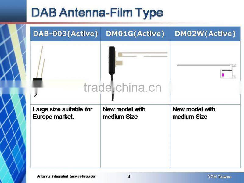 Automotive DAB film car film dab film antenna