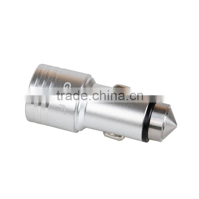 High Quality 100% Metal quick charge 2.0 car charger promotional gifts Metal Aluminum 2.1A universal quick charge