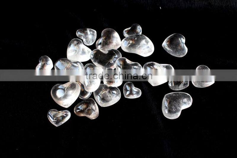 Romantic Quartz polished clear crystal Hearts for wedding