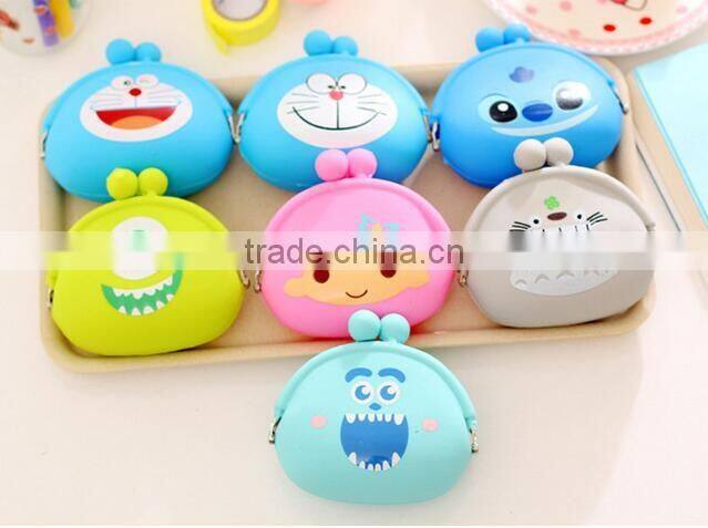 2016 Hot Sale Promotion gift Silicone Emoji Coin Purse wallet cartoon printted Rubber Squeeze euro Coin Purse pouch