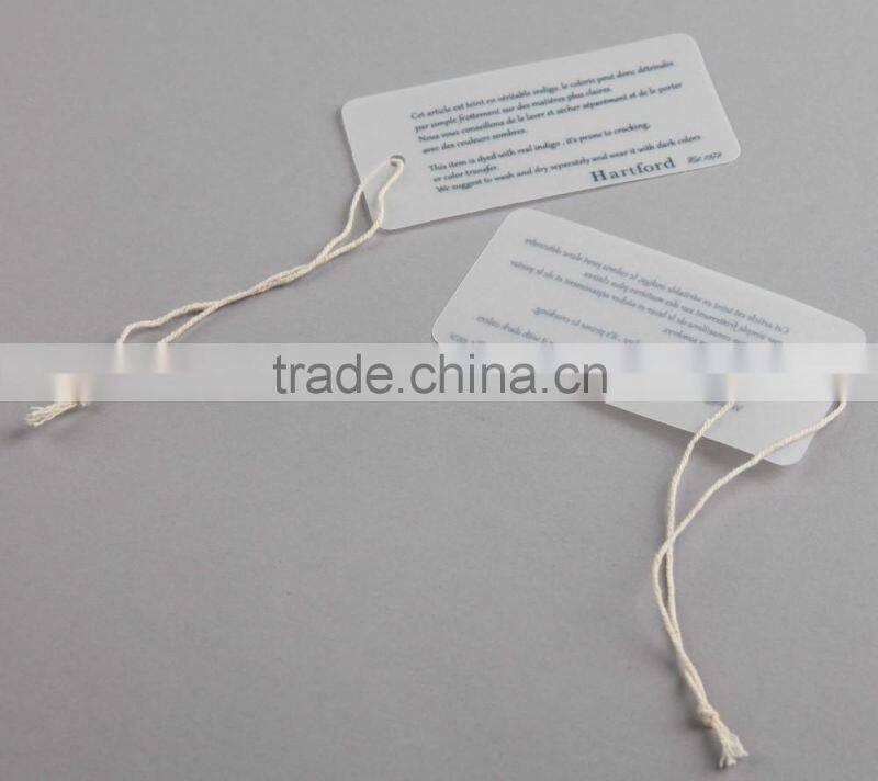 Factory Price PP Garment Transparent Clear Plastic Printed Bag Tag PVC Shirt Hang Tag