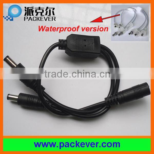Black DC5-24V 5.5*2.1mm female/ male dc plug single color LED strip 1 in 3 out DC splitter