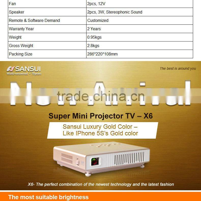 Top quality mini data show projector display ratio 1.2:1(2M for 76"), Use for Business, Education, Home projector