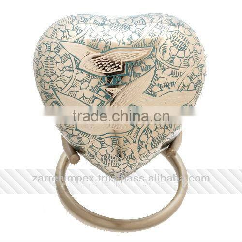 Paw Print Bronze 3" Brass Heart Urn