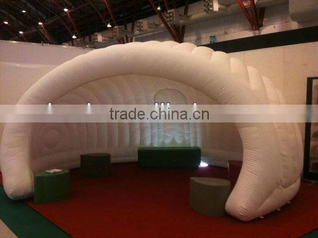 Inflatable Structure The inflatable office pod with coloured lighting