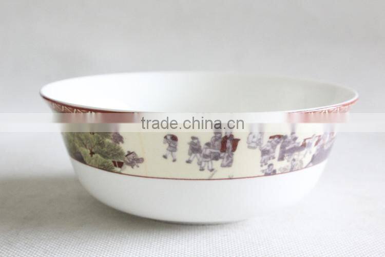 Wholesale 6" ceramic bone china bowl with decal printed