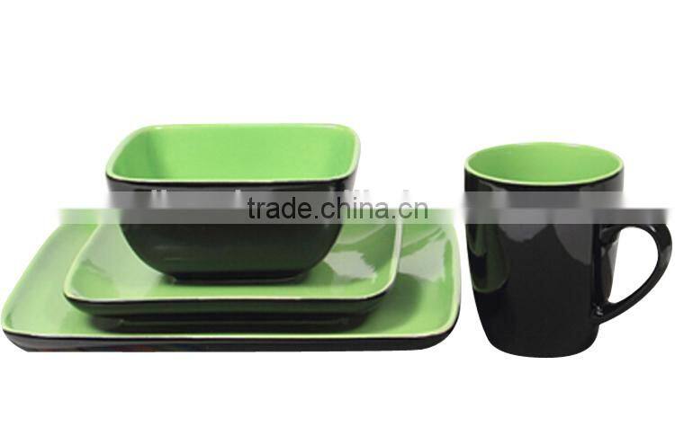 New design modern square cheap ceramic dinner set, fine porcelain dinner set
