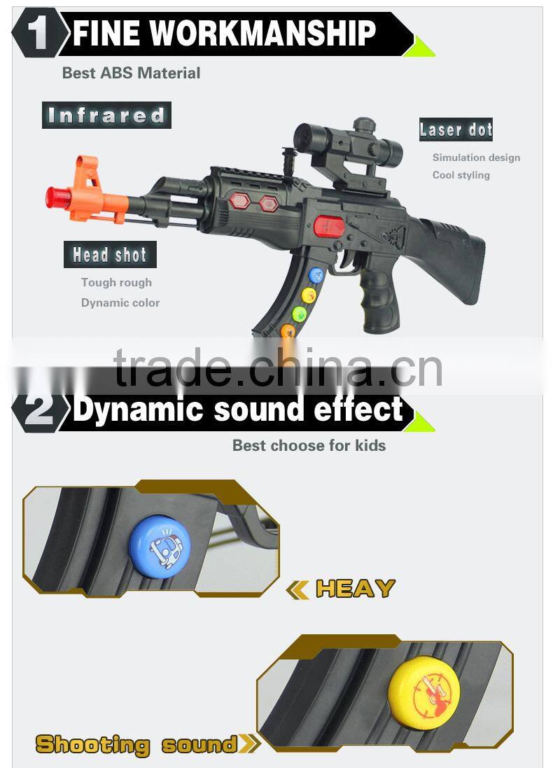 Chuangfa Toys--BO super laser gun with light & music & keys (black)